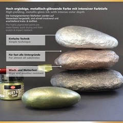 Maya Gold Metallic Acrylic Paint 1.52 Fl Oz Versatile Crafting Colors
