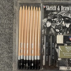 Nicole 18 Pc Sketch & Drawing Set PRO 3078 Charcoal Pencils Art Kit New