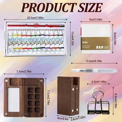 Pocket Artist Watercolour Mini Wooden Paint Set Travel Gift for Artists Students