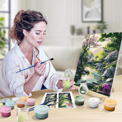 Paint by Numbers Kit for Adults with Frame, Landscape Paint by Number Canvas, Mo
