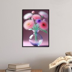 Diamond Painting Kit, Colorful Flowers Full Diamond Round Diamond Art, 5D DIY