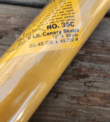 Sun-Glo Thumbnail 6 LB. Canary soft tone sketch paper 12″ x 50 yrds. Roll