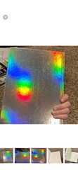 Silver Holographic Sketch Book Blank Pages Multicolor Cover