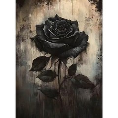 Black Rose Diamond Art Kits for Adults,Rose Flower Diamond Painting Kits for Adu
