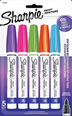 Sharpie Oil Based Paint Markers Assorted Colors 5 Count For Rock Painting Crafts
