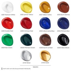 Acrylic Paint Set 14 Colors, 4.06 oz Tubes, Non-Toxic Art Supplies for Artists