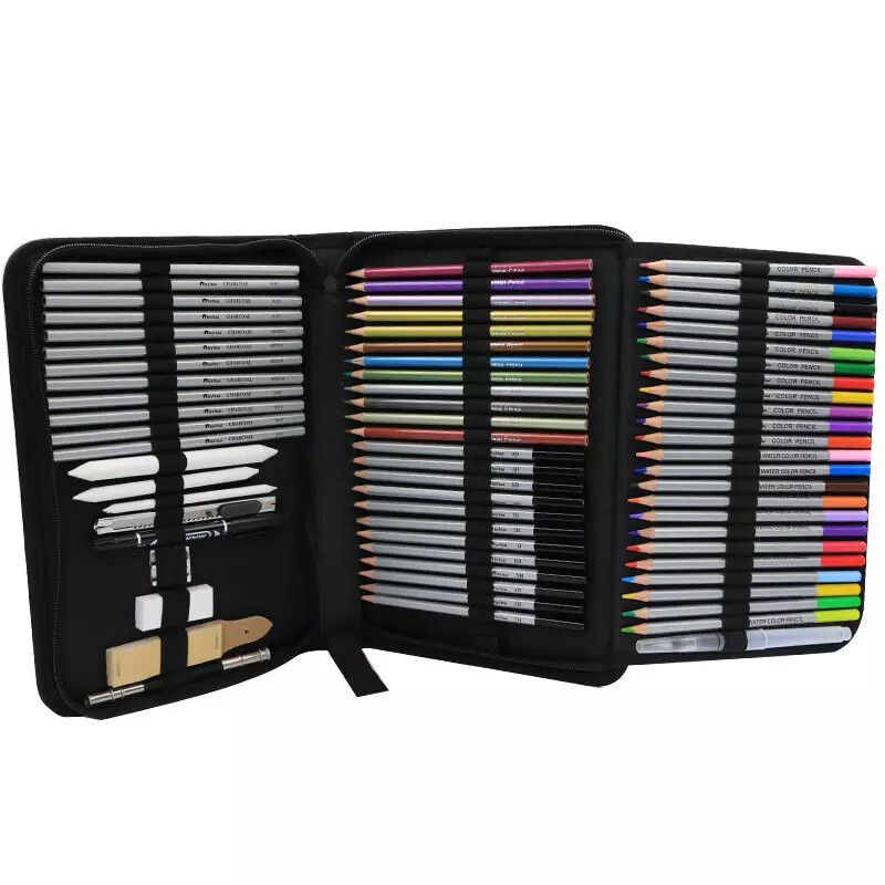 71 pcs Professional Drawing Artist Kit Set Pencils and Sketch Charcoal Art & Bag
