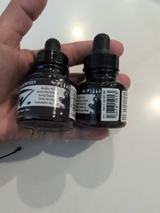 2 Daler Rowney FW ARtsits Acrylink Ink Bottles 29.5mL 1oz Black 50761913 New