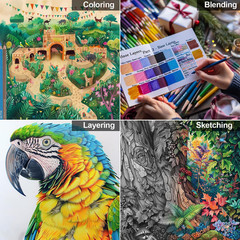 Colored Pencils for Adult Coloring Books, 72 Color Pencil Set, Soft Core Color P