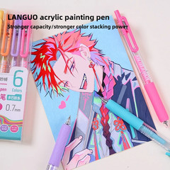 LANGUO 90/6 Colors Large Capacity Press Acrylic Gel Pen 1.0Mm Writing Pen Painti