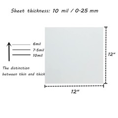 BANLTRE 10 Sheets 10 mil Mylar Sheet 12 x 12 inch 10 mil, milky translucent