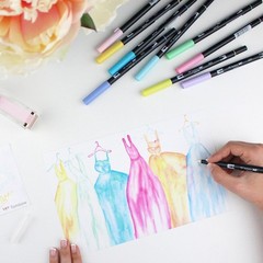 Tombow 56187 Dual Brush Pen Art Markers, Pastel, 1 Count (Pack of 10), Pastel