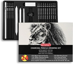 Drawing Sketching Pencil Set, 24 Piece Pro Artist Sketch Kit – Graphite Pencils
