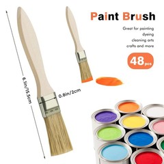 48 Pack 1 Inch Paint Brushes, All-Purpose Chip Brush Set for Painting, Stains, V