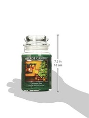 Village Candle Christmas Tree Large Glass Apothecary Jar (26 oz), Green