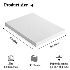 30 Sheets 100 Cotton Watercolor Paper 6×8 Inch 140lb 300gsm Cold Press Art