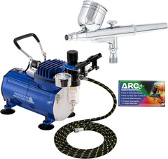 Multi-Purpose Gravity Feed Air Brush Kit with Air Compressor – Model G22 Gravity