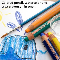 Multi-talented STABILO woody 3-in-1 Colour Pencil+Water Color+Wax Crayon Jumbo