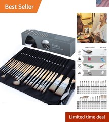 Durable and Versatile Paint Brush Set – 25 Synthetic Brushes for All Techniques