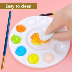 Paint Brushes Palette Set, 10pcs Nylon Hair Brushes and 1pcs Plastic Paint