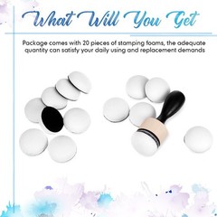 21 Pack Mini Round Ink Blending Tool with 20 Domed Foam Pads for Crafting