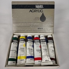 Vintage Liquitex Acrylic Paint Set 1070 Binney & Smith 1984 6 Tubes Artist Color