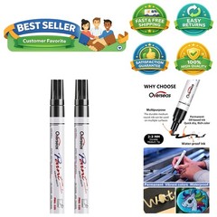 2-Pack Permanent Paint Pens – Waterproof & Quick-Drying Art Markers in Black
