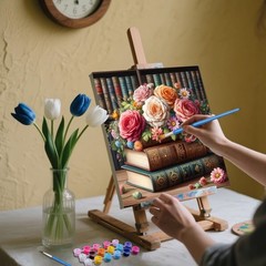Book Paint by Numbers Kit for Adults with Frame, Book Paint by Number for Adults