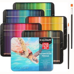 KALOUR Watercolor Pencils, 120 Colors, Blendable Wet or Dry, WaterSoluble Col…