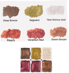 Handmade Artist Watercolour Paints-Metallic Glitter – Retro Portable Metal Case-