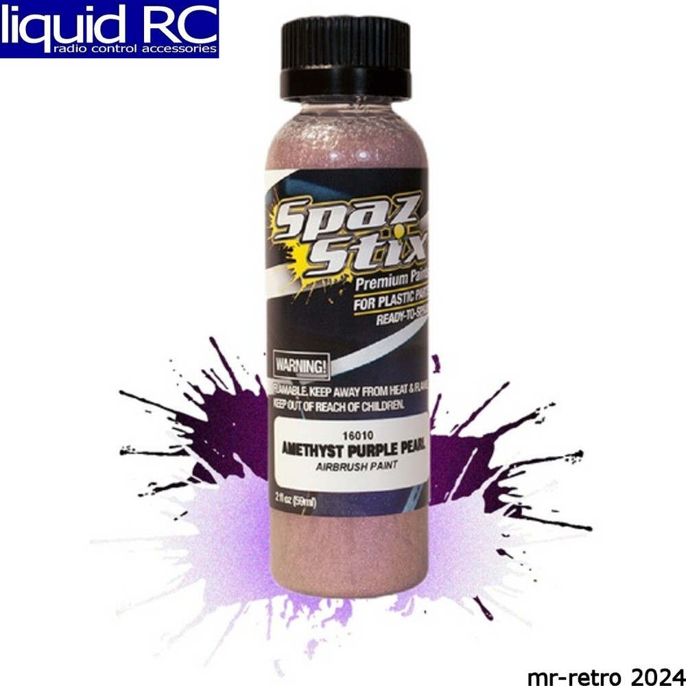 Spaz Stix 16010 Amethyst Purple Pearl Airbrush Ready Paint 2oz Bottle