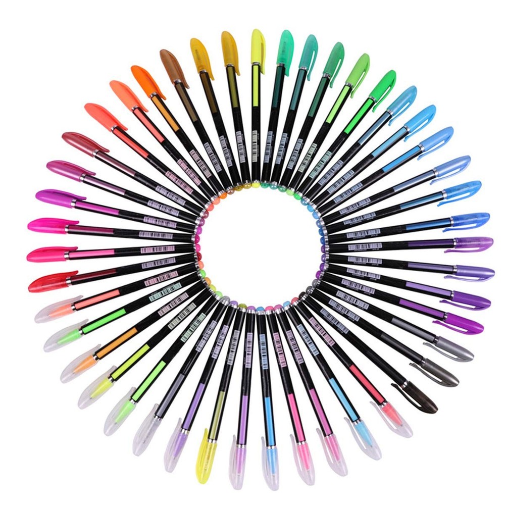 SAYEEC Glitter Gel Pen Set 48 Pack Sparkle Gel Pens Colored Pens for Adult Co…