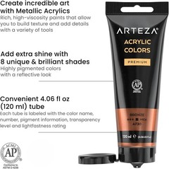 Artist Metallic Paint Tubes – 4.06oz (Pack of 8)