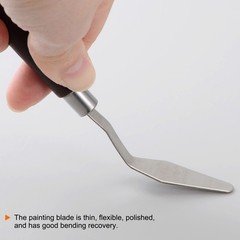 4pcs 17mm No.3 Painting Palette Knives Stainless Steel Spatula Red Wood Handle