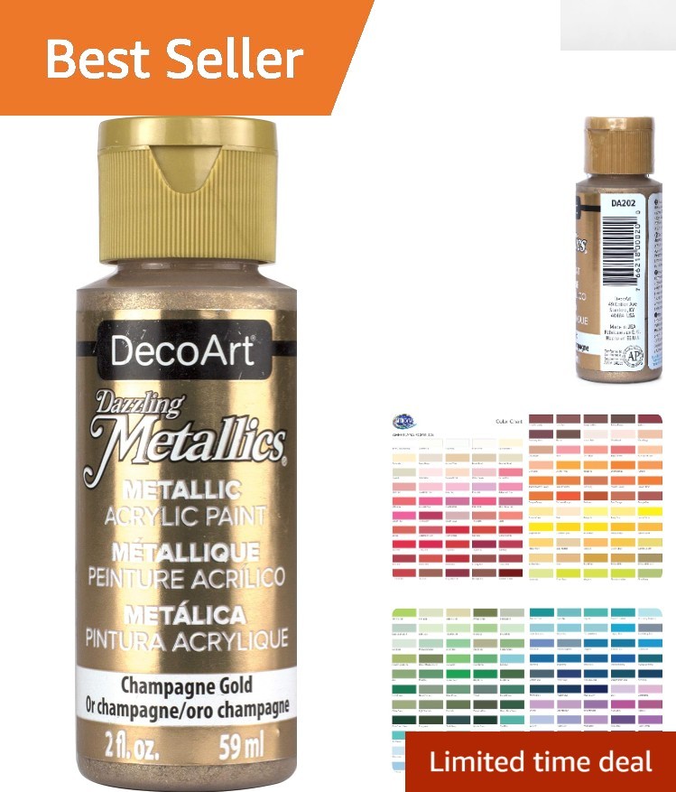 Water-Based 2oz Champagne Gold Acrylic Paint – Perfect for Interior/Exterior Use