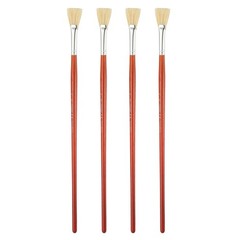 4 Pcs Paint Brushes Bulk, Fan-shaped Tip Painting Brush, (1.1 Inches, Red)