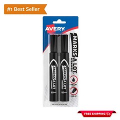 Durable Black Permanent Chisel Tip Markers – Ideal for All Surfaces, Set of 2