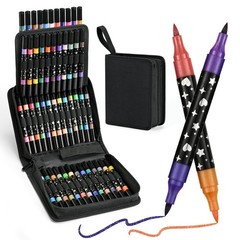 96 Colors Glitter Brush Markers,48 Pack Dual Tip Brush Glitter Marker for Doo…
