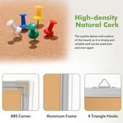 48×36 Inch Double-Sided Foldable Aluminum Cork Bulletin Vision Board 20 PCS