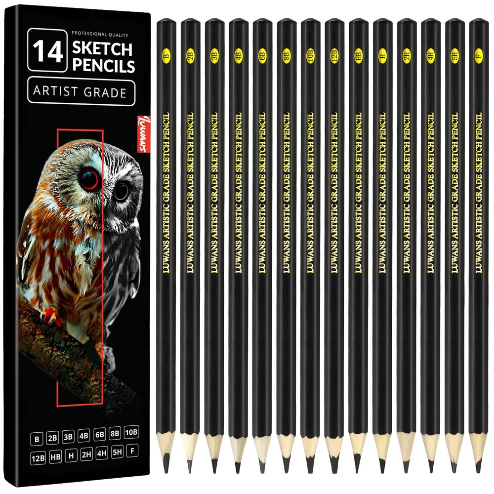 Drawing Pencils Set of 14 (B – 12B) Sketch Pencils for Drawing – Art Pencils …
