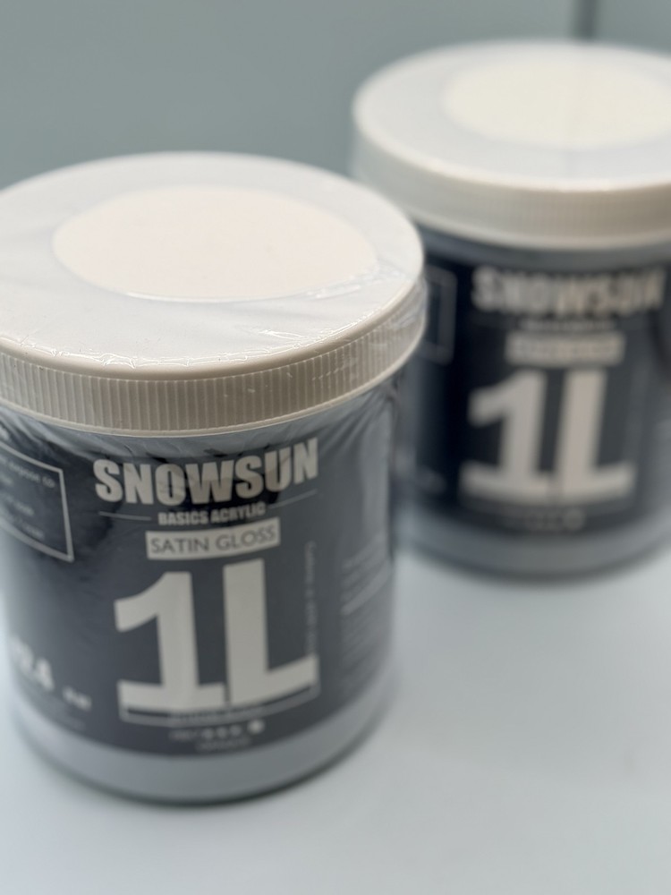 SNOWSUN Basics Acrylic Paint 1L Intense Black Satin Gloss – Professional Art