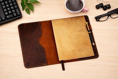 XL Leather Journal Cover for Sketchbook (7.5 x 9.75 in), Compatible for Compo…