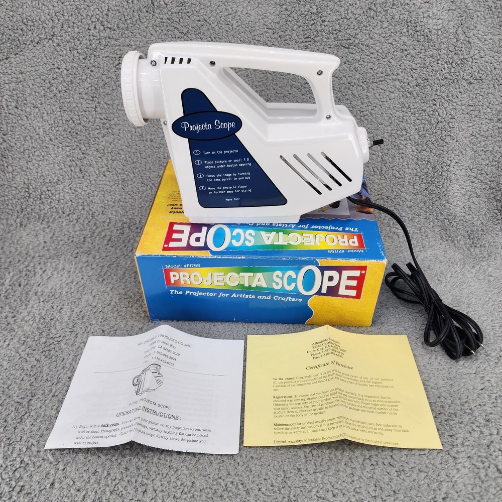 PROJECTA SCOPE PJ768 White Apco Enlargement Tracer Art Projector with Box