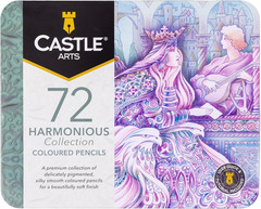 Castle Art Supplies Harmonious Colored Pencil Set | 72 Muted, Wax-Based Soft Cor