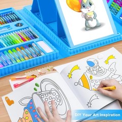 Art Supplies, 272 Pack Set Drawing Kit for Girls Boys 240 Piece Set, Blue