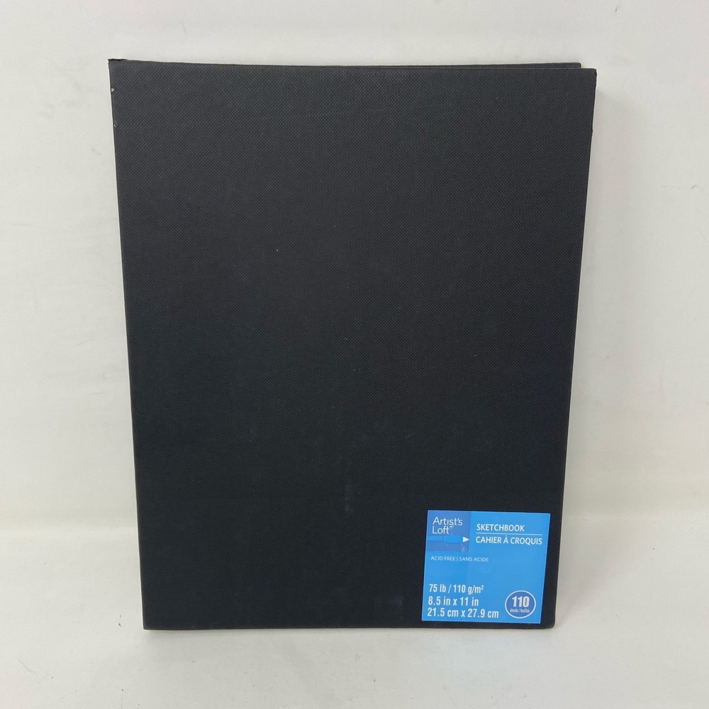 Artist’s Loft Black 8.5×11 Lay-Flat Hardbound Sketchbook, 110 Sheets