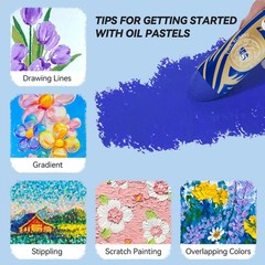 Large Oil Pastels Set – 12 Jumbo Ocean Colors, Creamy Texture for Artists