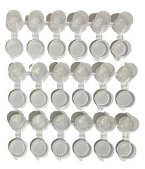 Mini Empty Paint Pot Pod 6 Strips Plastic Container with Lids 3ml Storage 54 Pot