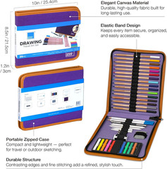 Drawing Travel Art Set – 60 Sheets 6 X 8 Inches Drawing Pad,16 Wood Colored Penc