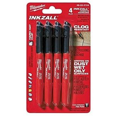 Milwaukee 48-22-3104 Inkzall Point Marker, Fine, 1 Count (Pack of 1), Black